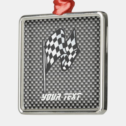 Koolstofvezel kijkt Gecontroleerde vlag Metalen Ornament (Links)