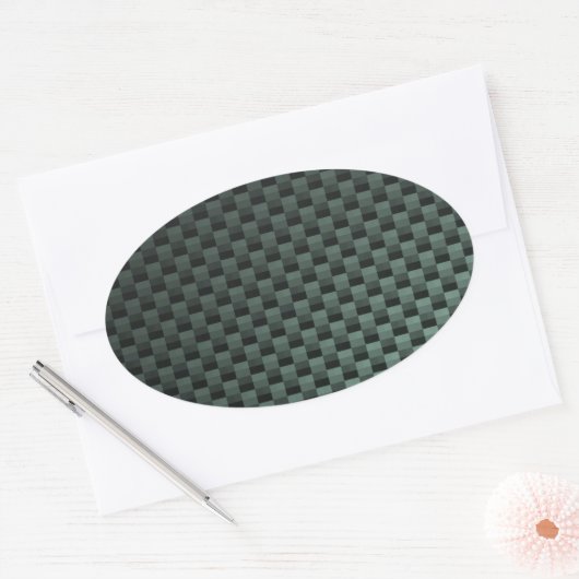koolstofvezel met patroon ovale sticker (Envelop)