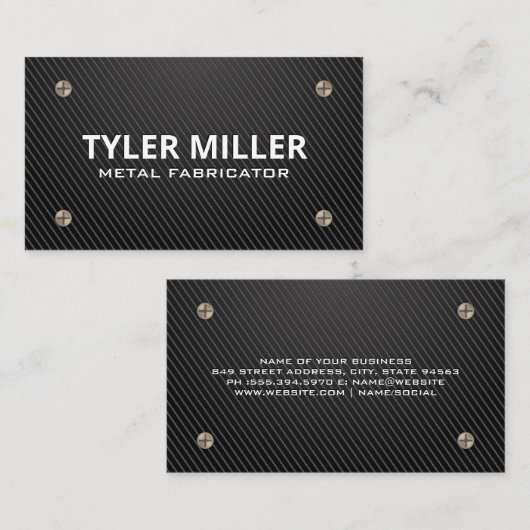 koolstofvezel | Metaalschroeven Visitekaartje (Voorkant / Achterkant)