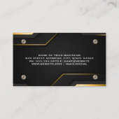 koolstofvezel | Modern | Metalen schroeven Visitekaartje (Achterkant)