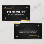 koolstofvezel | Modern | Metalen schroeven Visitekaartje (Voorkant / Achterkant)