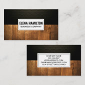 koolstofvezel | oude houtnerf visitekaartje (Voorkant / Achterkant)