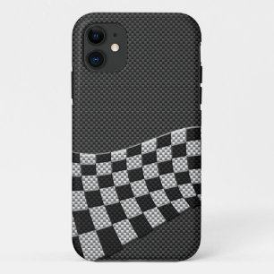Koolstofvezel-raceafdruklezer iPhone 11 Hoesje