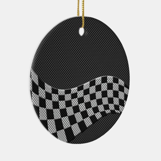 Koolstofvezel-raceafdruklezer Keramisch Ornament (Rechts)