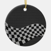 Koolstofvezel-raceafdruklezer Keramisch Ornament (Voorkant)