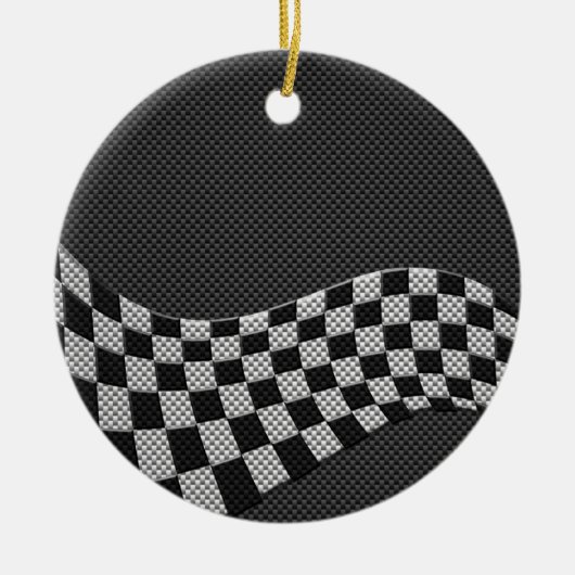 Koolstofvezel-raceafdruklezer Keramisch Ornament (Voorkant)