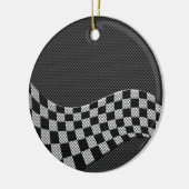 Koolstofvezel-raceafdruklezer Keramisch Ornament (Links)