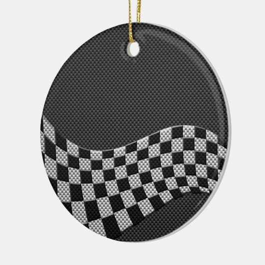 Koolstofvezel-raceafdruklezer Keramisch Ornament (Links)