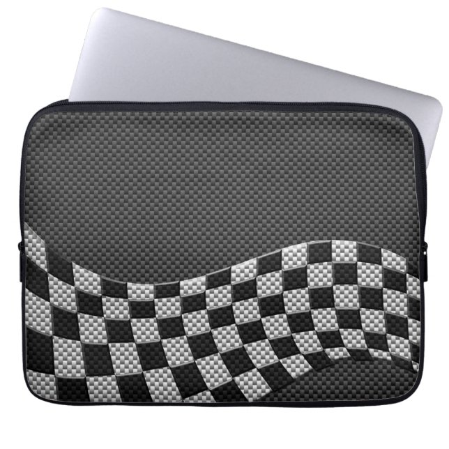 Koolstofvezel-raceafdruklezer Laptop Sleeve (Voorkant)