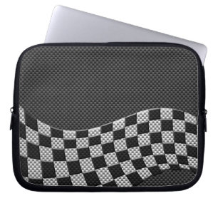 Koolstofvezel-raceafdruklezer Laptop Sleeve