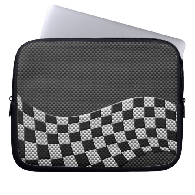 Koolstofvezel-raceafdruklezer Laptop Sleeve (Voorkant)