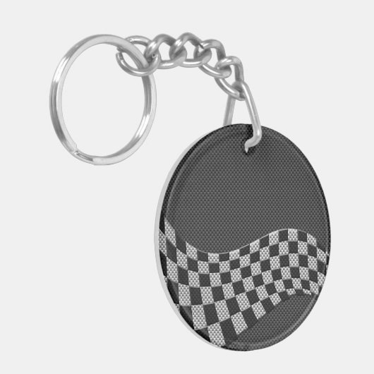 Koolstofvezel-raceafdruklezer Sleutelhanger (Voorkant Links)