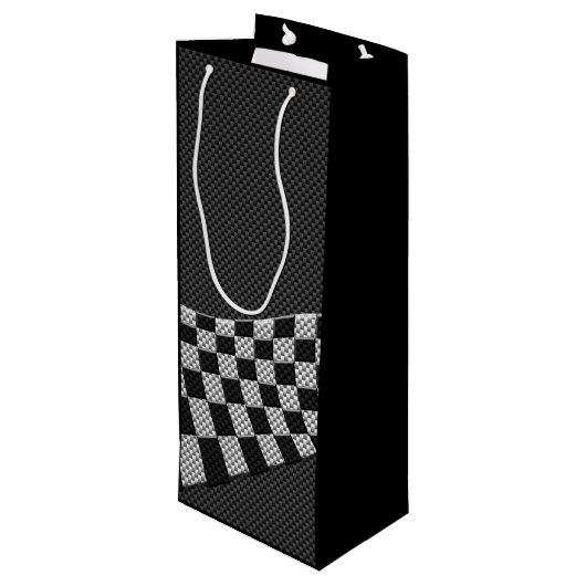 Koolstofvezel-raceafdruklezer Wijn Cadeautas (Achterkant Gekanteld)