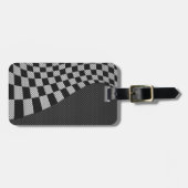 Koolstofvezel-racevoetdecor Bagagelabel (Voorkant horizontaal)