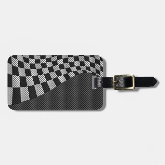 Koolstofvezel-racevoetdecor Bagagelabel (Voorkant horizontaal)