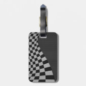 Koolstofvezel-racevoetdecor Bagagelabel (Achterkant verticaal)