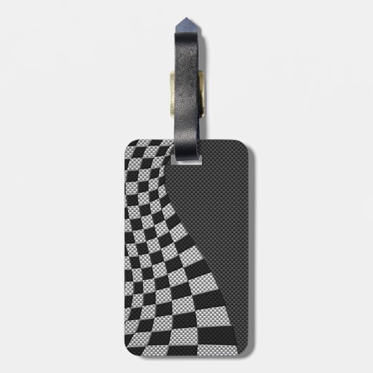 Koolstofvezel-racevoetdecor Bagagelabel (Achterkant verticaal)