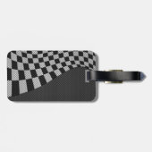 Koolstofvezel-racevoetdecor Bagagelabel (Achterkant horizontaal)