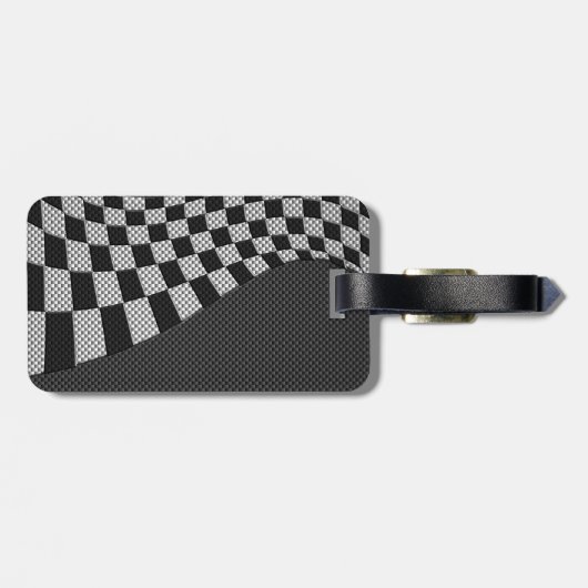 Koolstofvezel-racevoetdecor Bagagelabel (Achterkant horizontaal)