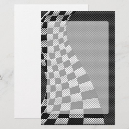 Koolstofvezel-racevoetdecor Briefpapier (Voorkant / Achterkant)