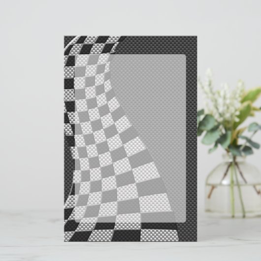 Koolstofvezel-racevoetdecor Briefpapier (Staand voorkant)