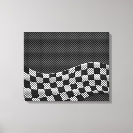 Koolstofvezel-racevoetdecor Canvas Afdruk (Voorkant)