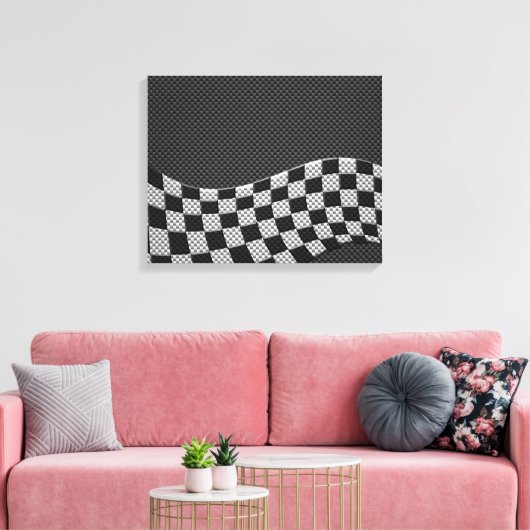 Koolstofvezel-racevoetdecor Canvas Afdruk (Insitu (Woonkamer))