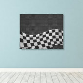 Koolstofvezel-racevoetdecor Canvas Afdruk (Insitu (Houten vloer))