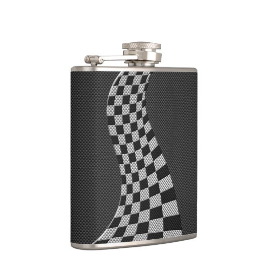 Koolstofvezel-racevoetdecor Heupfles (Rechts)