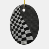 Koolstofvezel-racevoetdecor Keramisch Ornament (Voorkant)