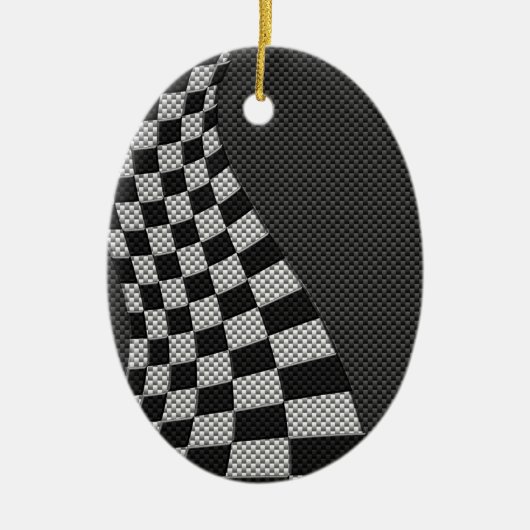 Koolstofvezel-racevoetdecor Keramisch Ornament (Voorkant)