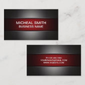 koolstofvezel rood | donkermetallic visitekaartje (Voorkant / Achterkant)