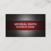 koolstofvezel rood | donkermetallic visitekaartje (Voorkant)