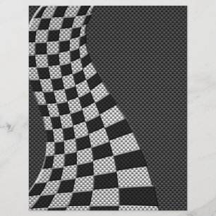 Koolstofvezel Stijl Racevlag Golfprint Flyer