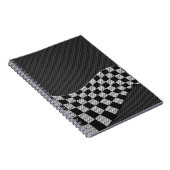 Koolstofvezel Stijl Racing Vlag Geruite Golf Print Notitieboek (Rechterzijde)