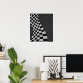 Koolstofvezel stijl Racing Vlag Golfprint Poster (Thuiskantoor)