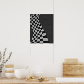 Koolstofvezel stijl Racing Vlag Golfprint Poster (Keuken)