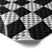 Koolstofvezel stijl Racing Vlag Golfprint Poster (Hoek)