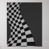 Koolstofvezel stijl Racing Vlag Golfprint Poster (Voorkant)
