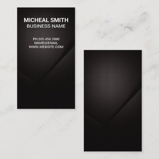 Koolstofvezel Textuur Donkere achtergrond Visiteka Visitekaartje (Voorkant / Achterkant)