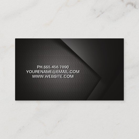 Koolstofvezel textuur donkere achtergrond visitekaartje (Achterkant)