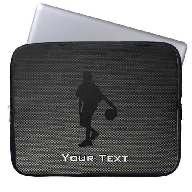 Koolstofvezel ziet er Basketball Player uit Laptop Sleeve (Voorkant)