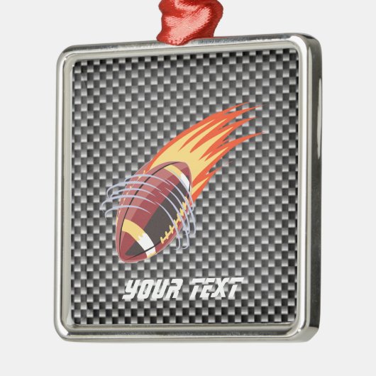 Koolstofvezel ziet er uit Flaming Football Metalen Ornament (Links)