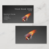 Koolstofvezel ziet er uit Flaming Football Visitekaartje (Voorkant / Achterkant)