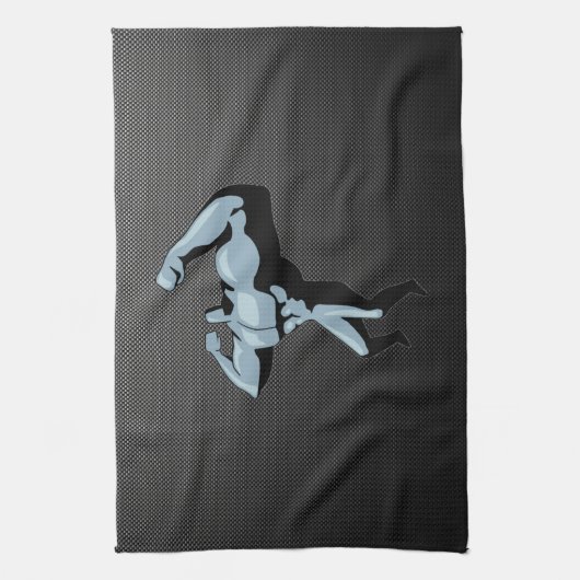 Koolstofvezel ziet er uit in Bodybuilder Theedoek (Verticaal)