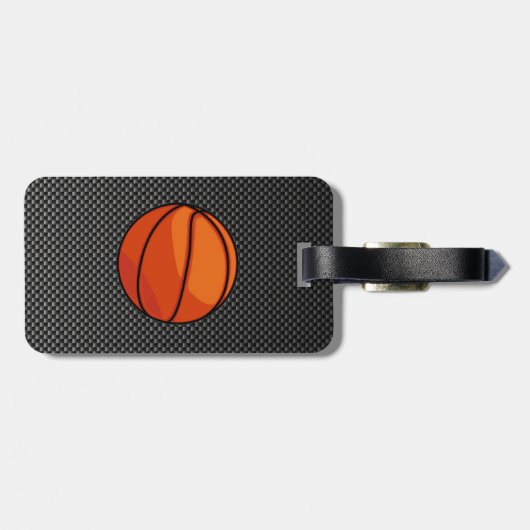 Koolstofvezel ziet er uit op Basketball Bagagelabel (Achterkant horizontaal)