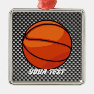 Koolstofvezel ziet er uit op Basketball Metalen Ornament