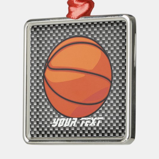 Koolstofvezel ziet er uit op Basketball Metalen Ornament (Links)