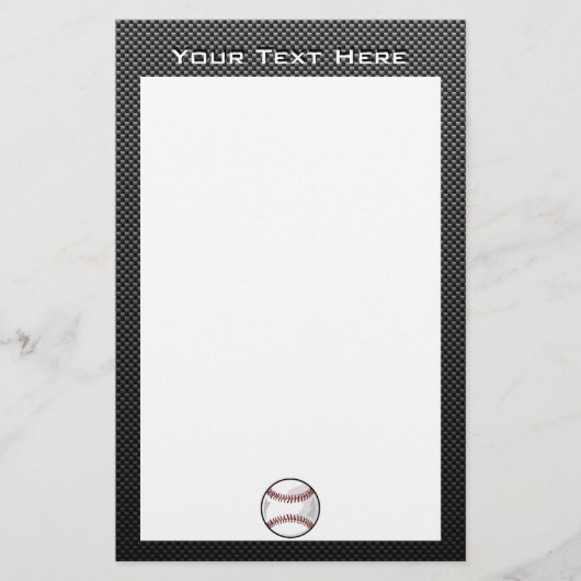 Koolstofvezel ziet er uit op honkbal briefpapier (Voorkant)