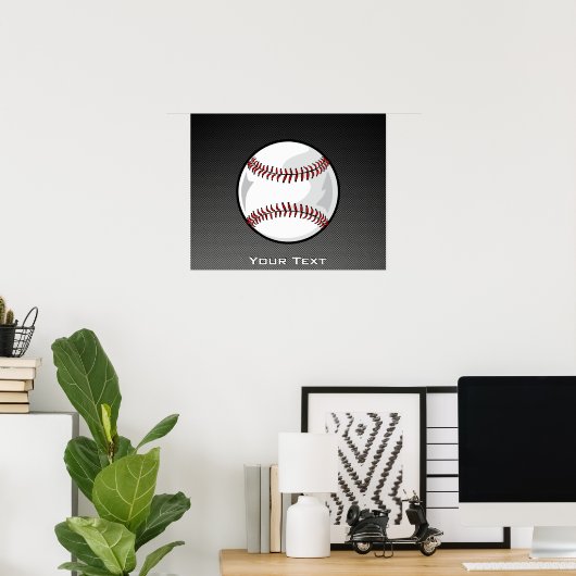 Koolstofvezel ziet er uit op honkbal poster (Thuiskantoor)